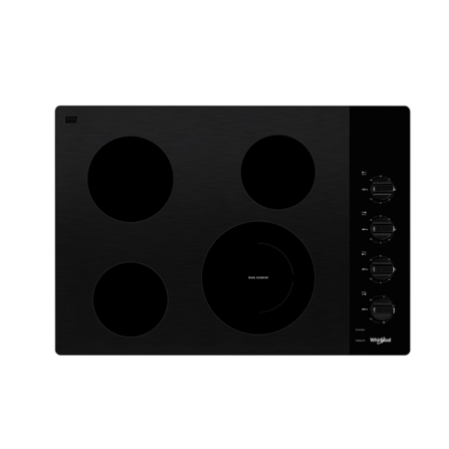 Tope de cocina 4h 76cm electrico vitro de perillas M:WCE55USOHB01 Whirpool